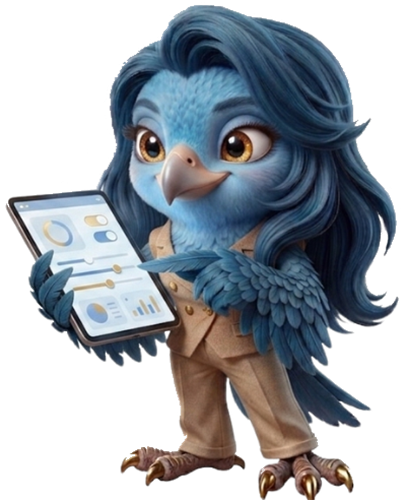 Iris setting up the AI on a tablet