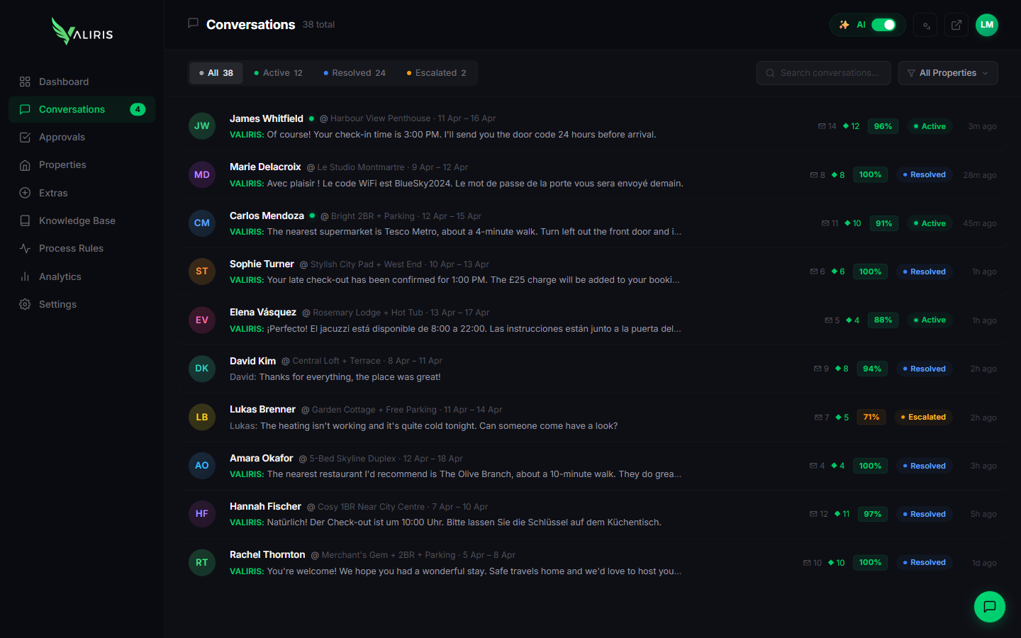 VALIRIS Conversations Inbox